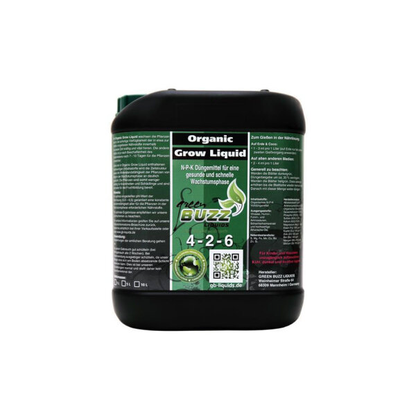 Green Buzz Nutrients Organic Grow Liquid 5L