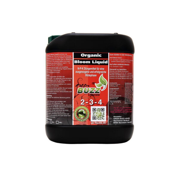 Green Buzz Nutrients Organic Bloom Liquid 5L