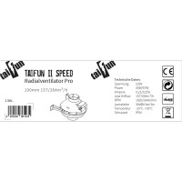 Taifun II Speed Radialventilator Pro 100mm 157/264m³/h