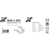 Taifun II Speed Radialventilator Pro 125mm 191/329m³/h